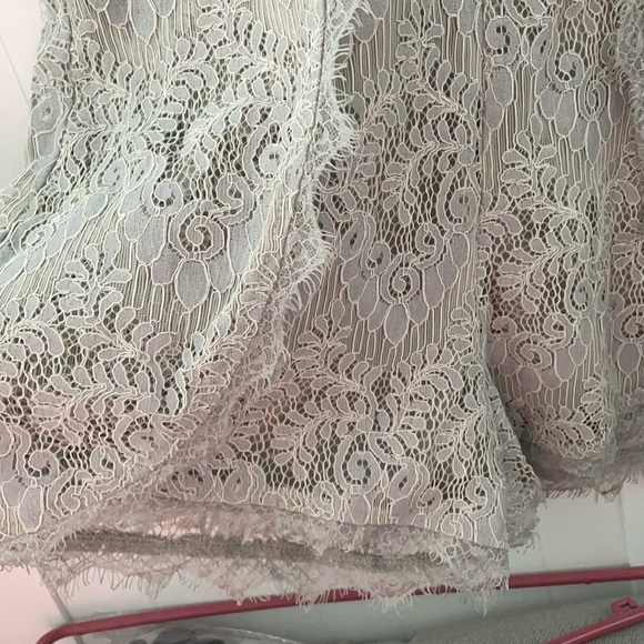 Francesca S Lined Lace Romper Dress Small Gray Women’s Small Shorts - Picture 3 of 8